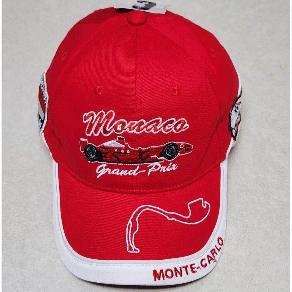 Monaco Grand Prix Monte-Carlo F1 Racing Hat Red White Adjustable Cap NEW